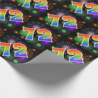 Colorful Fireworks + Rainbow Pattern "72" Event #