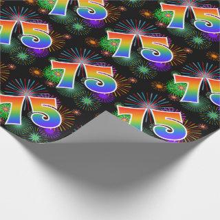 Colorful Fireworks + Rainbow Pattern "75" Event #