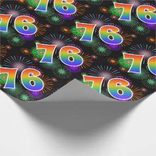 Colorful Fireworks + Rainbow Pattern "76" Event #