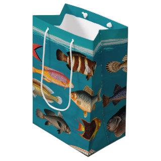 Colorful Fish Under Blue Ocean Water  Medium Gift Bag