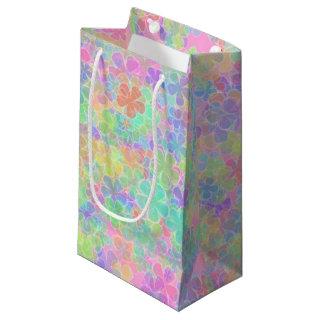 Colorful Floral Abstract Flowers Template Elegant Small Gift Bag