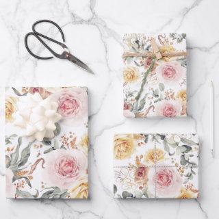 Colorful Floral Botanical Watercolor Pattern  Sheets