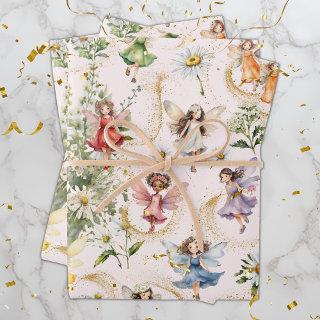 Colorful Floral Cute Pixie Fairies Glitter Dust  Sheets