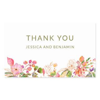 Colorful Floral Illustration Custom Thank You  Rectangular Sticker