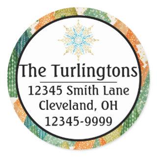 Colorful Forest of Evergreen Xmas Address Labels