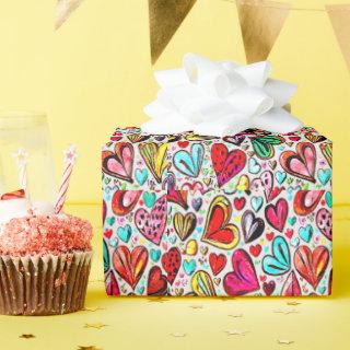 COLORFUL FUNKY-HEART PATTERN VALENTINE'S
