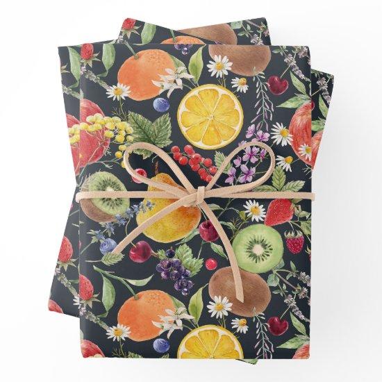 Colorful Garden Fruit and Herb Collage   Sheets