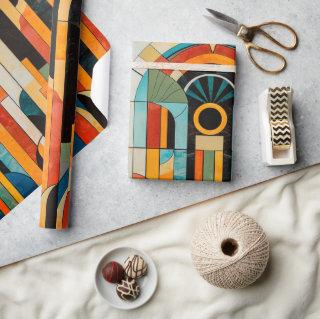 Colorful geometric art deco pattern 2