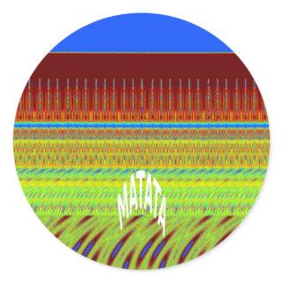 Colorful Geometric Motif Art Print Classic Round Sticker