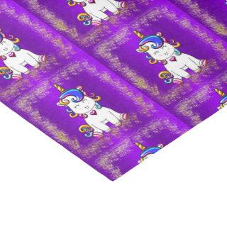 Colorful Glitter Unicorn Purple Tissue Paper