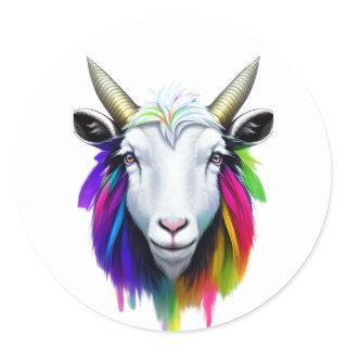 Colorful goat head sticker