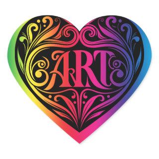 Colorful Gradient Artist Heart Art Sticker