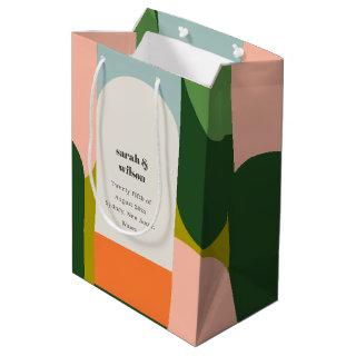 Colorful Groovy Retro Arch Bold Abstract Wedding Medium Gift Bag