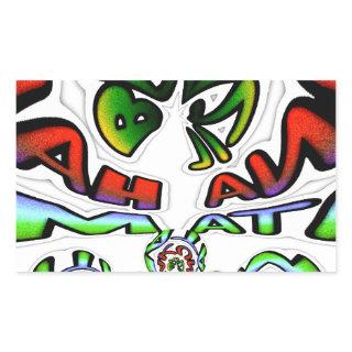 Colorful Hakuna Matata Graffiti Art Print Rectangular Sticker