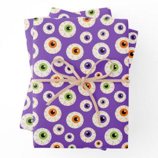 Colorful Halloween Eyeballs Pattern  Sheets