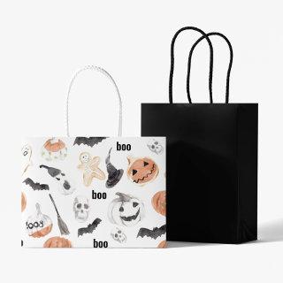 Colorful Halloween Scary Pattern |Happy Halloween Large Gift Bag