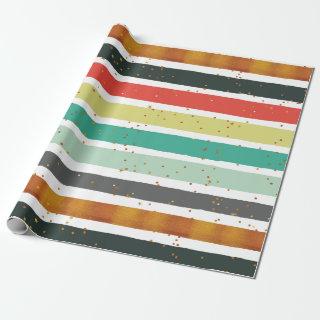 Colorful Hand Painted Stripes With Gold Glitter