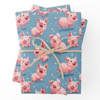 Colorful happy pigs  sheets