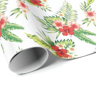 Colorful Hibiscus Pattern Custom Background