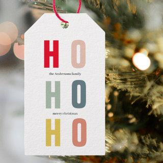 Colorful HOHOHO Christmas | Happy Holidays Gift Tags