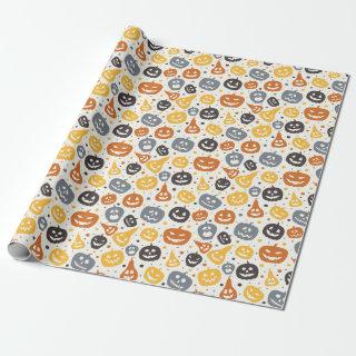 Colorful Jack-O'-Lantern Faces Pattern
