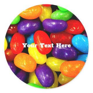 Colorful Jelly Beans Sweets Candy Pattern Cute Cla Classic Round Sticker