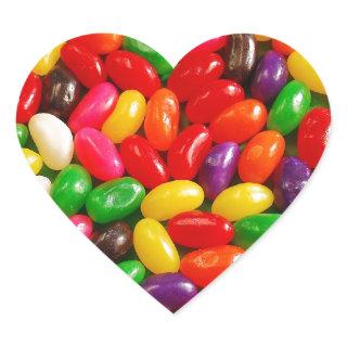 Colorful jellybean candy heart sticker