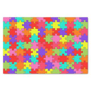 Colorful Jigsaw Puzzle Pattern Tissue Paper