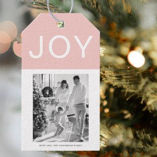 Colorful Joyful Holidays Gift Christmas Photo Fami Gift Tags