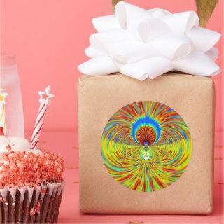 Colorful Kaleidoscope Art Print Classic Round Sticker