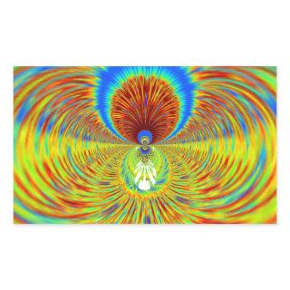 Colorful Kaleidoscope Art Print Rectangular Sticker