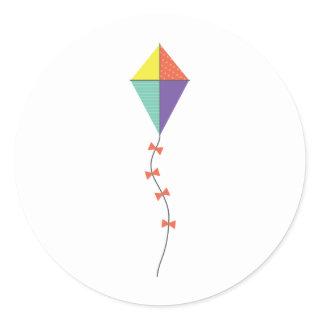 Colorful Kite Classic Round Sticker