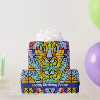 Colorful Kitty Face - Big Text for Kids or Seniors