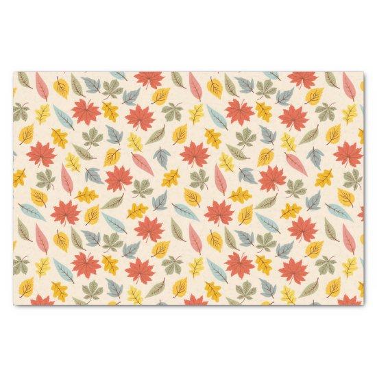 Colorful Leaf Fall Pattern Tissue Paper