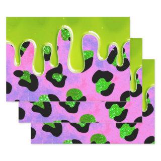 Colorful Leopard Green Slime 00th Birthday Party  Sheets