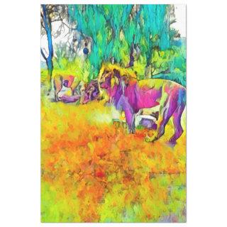 Colorful Lion Decoupage Print Rainbow Tissue Paper