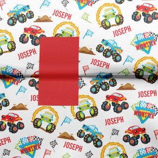 Colorful Little Boy Monster Trucks Pattern Tissue Paper
