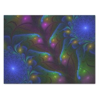 Colorful Luminous Abstract Modern Trippy Fractal Tissue Paper