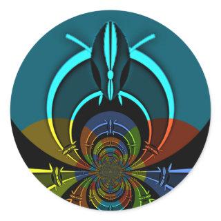 Colorful Maasai Shield Design Classic Round Sticker