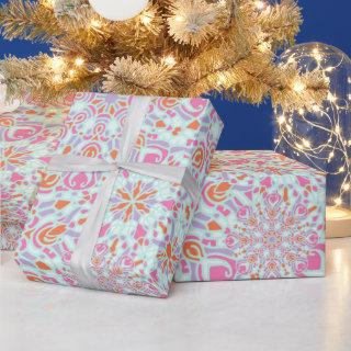 Colorful Mandala Flower Winter Snowflakes Pattern