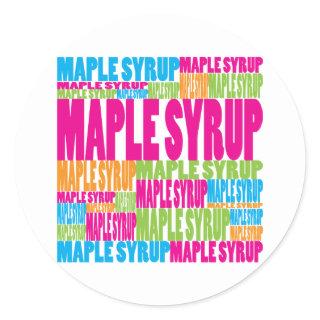 Colorful Maple Syrup Classic Round Sticker