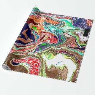 Colorful Marble Pour Paint Birthday