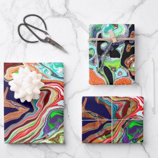 Colorful Marble Pour Paint Birthday  Sheets
