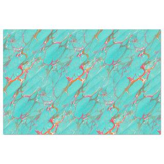 Colorful Marbled Faux Turquoise Decoupage Craft  Tissue Paper