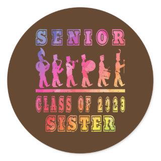 Colorful Marching Band Class of 2023 Senior Classic Round Sticker