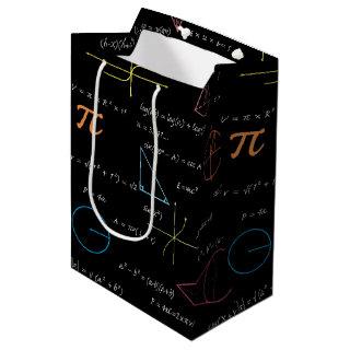 Colorful Mathematics Equations Math Formulas  Medium Gift Bag