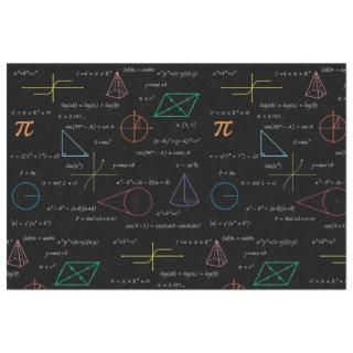 Colorful Mathematics Equations Math Formulas  Tissue Paper