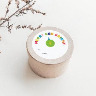 Colorful Merry and Bright Gift Classic Round Sticker