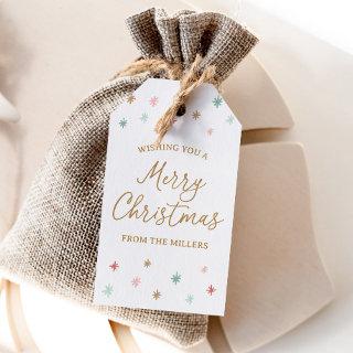 Colorful Merry Christmas Family Gift Tags