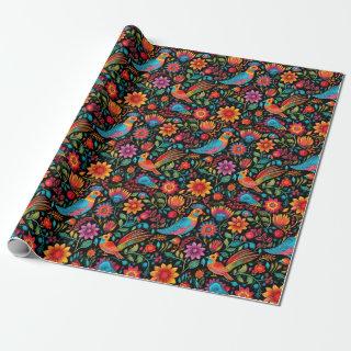 Colorful Mexican floral pattern